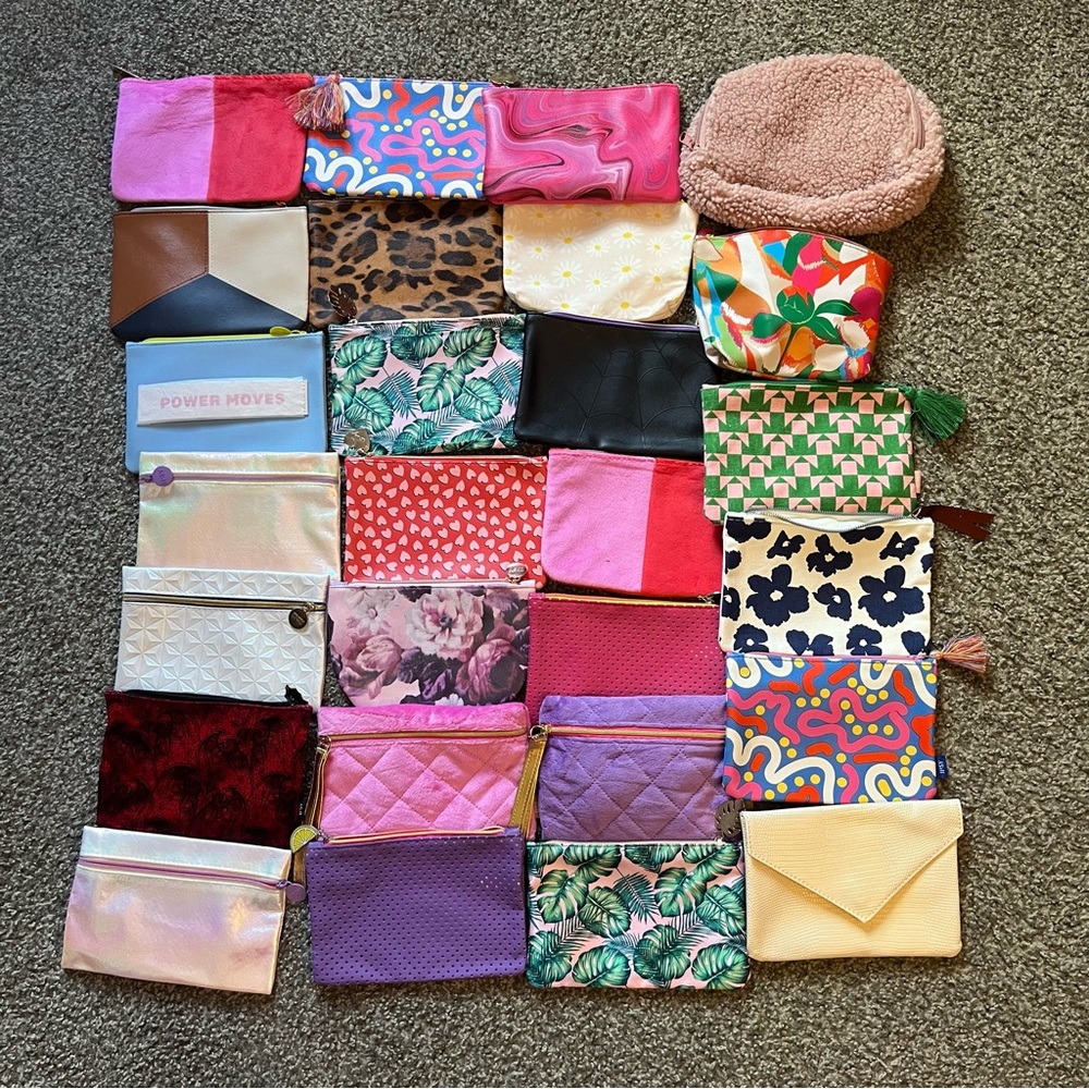 Huge Ipsy makeup bag lot includes 27 makeup bags